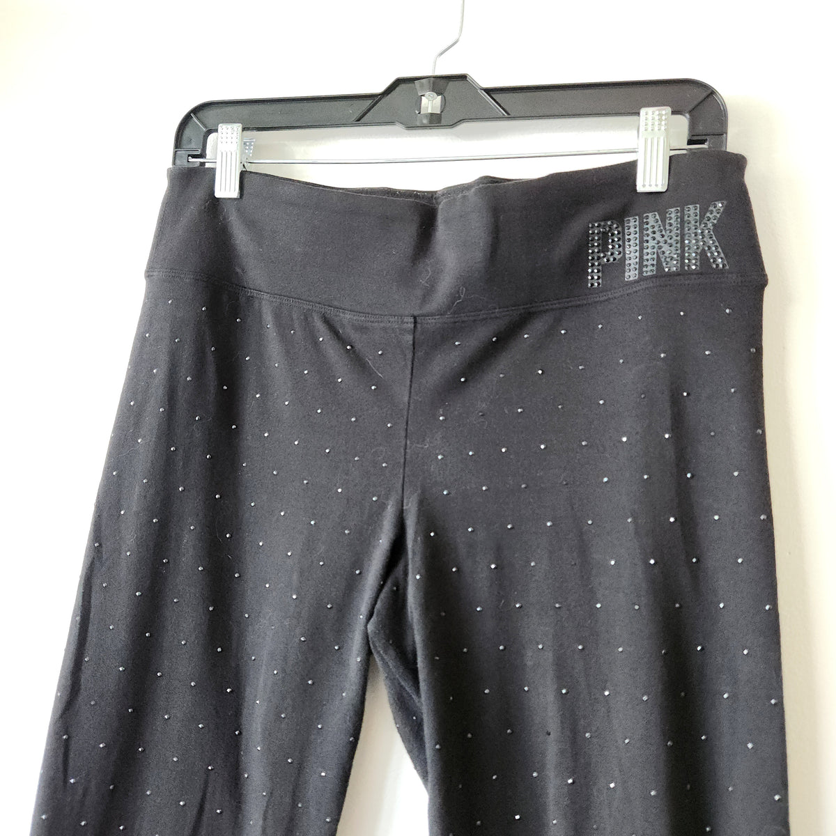 Pink By Victoria's Secret Black Leggings with Micro Studs - M