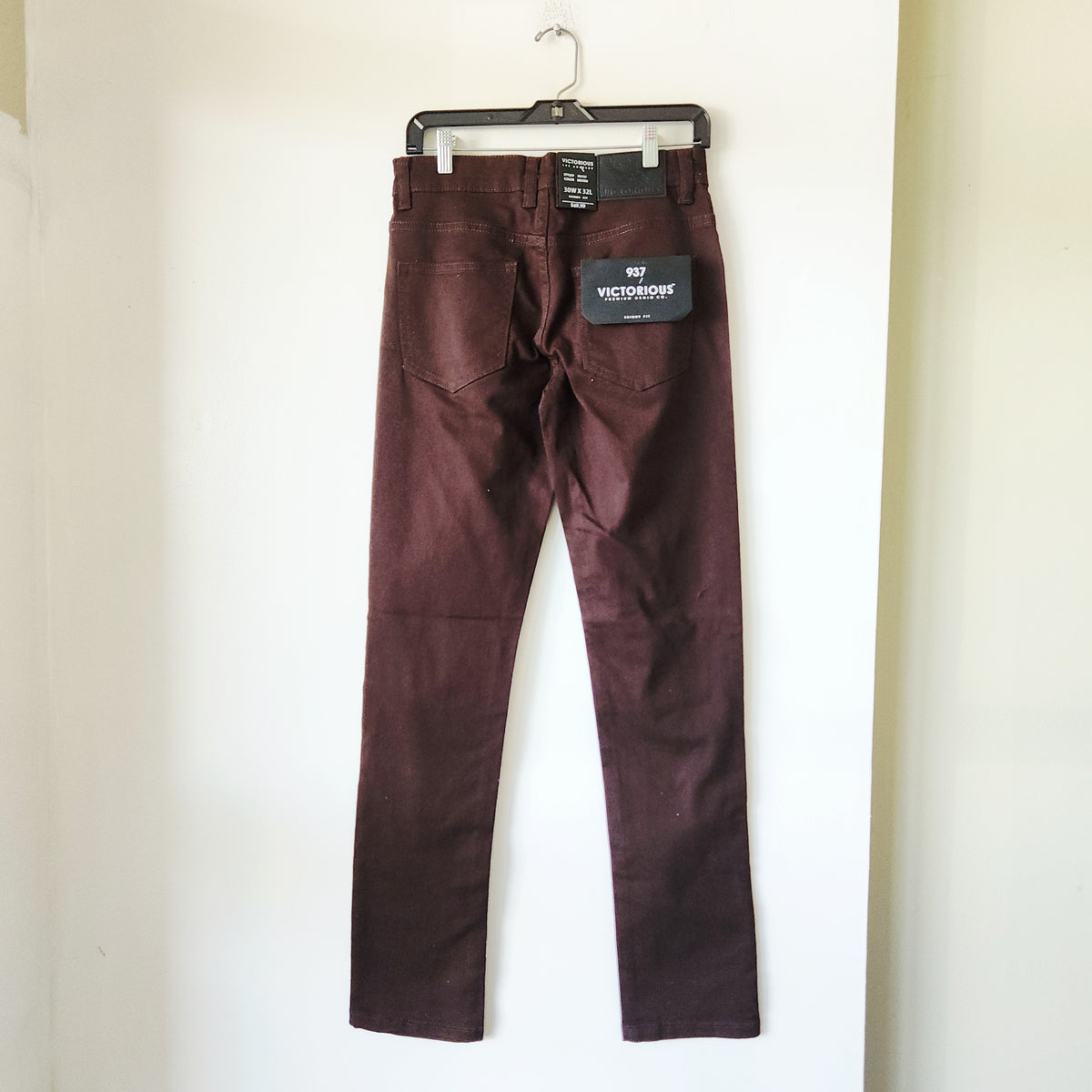 Victorious Chocolate Brown Skinny Fit Jeans - size 30 x 32 - New