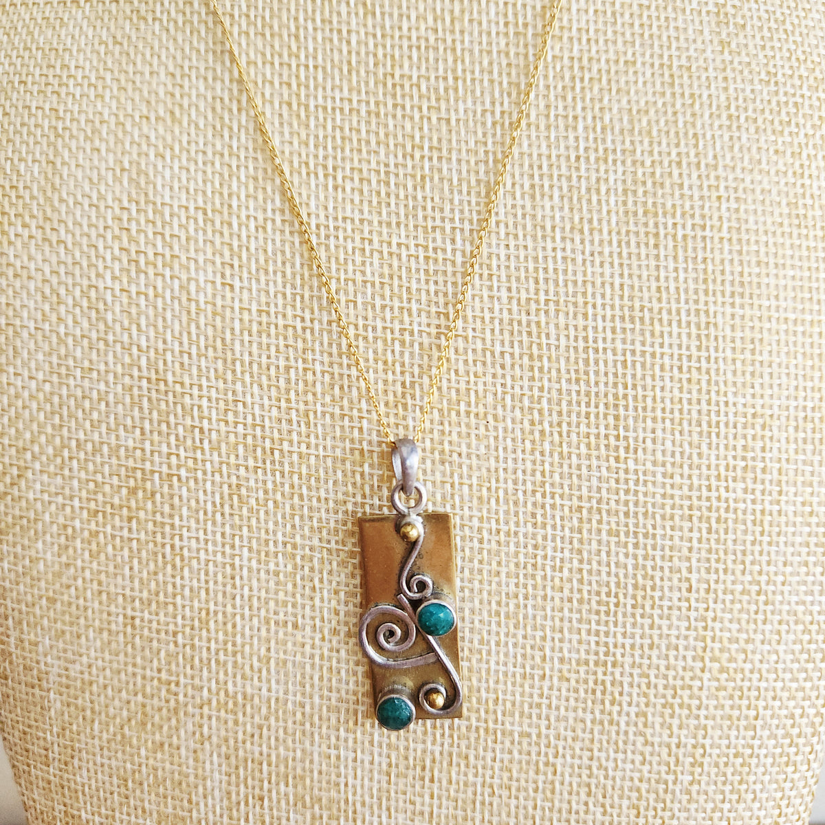 12K Gold Fill Chain With Sterling Silver Unique Pendant