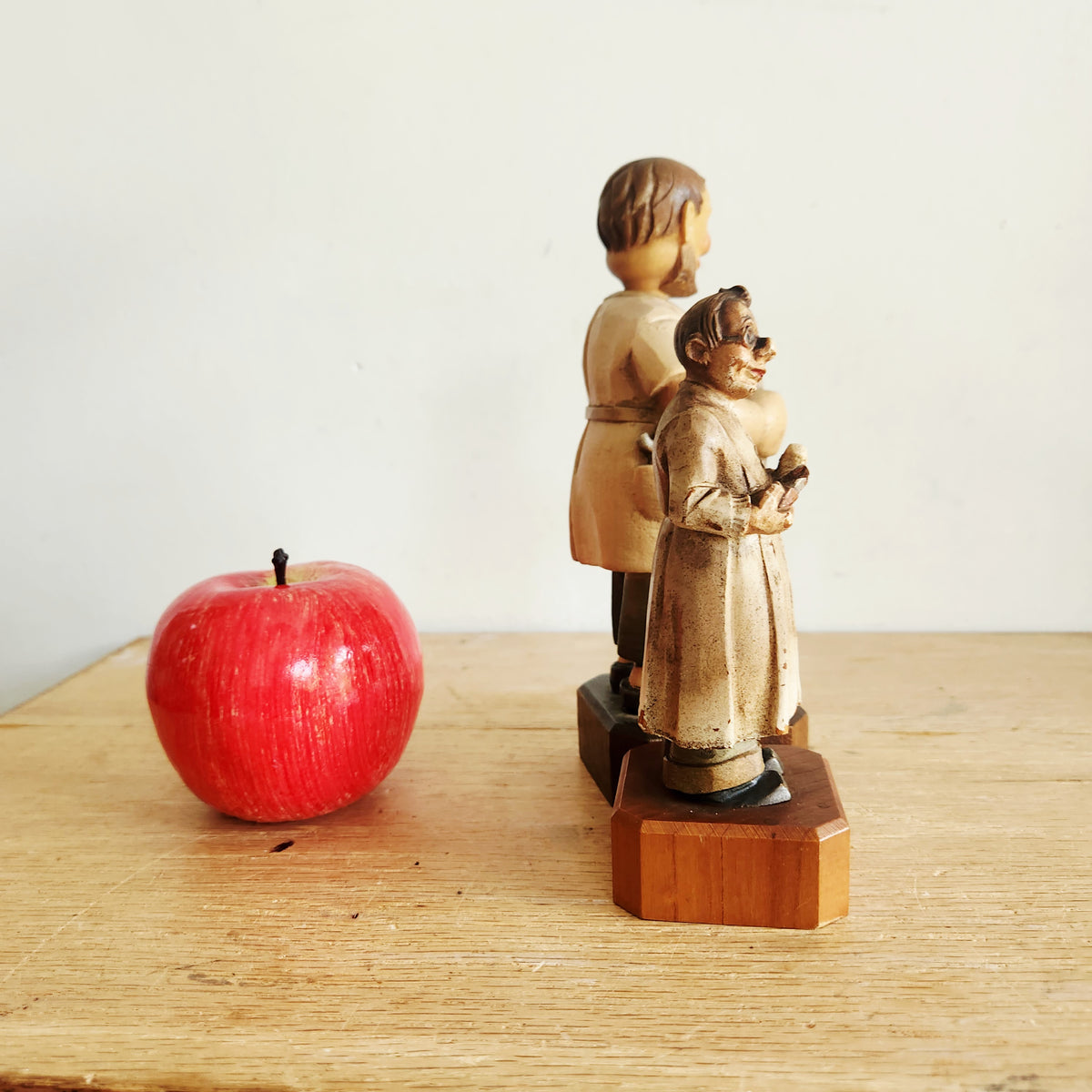 Vintage Anri Toriart Handcarved Wooden Figurines Set of 2