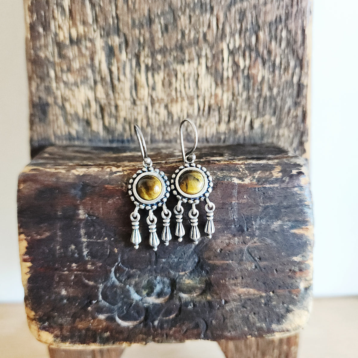 Sterling Silver & Tiger's Eye Earrings