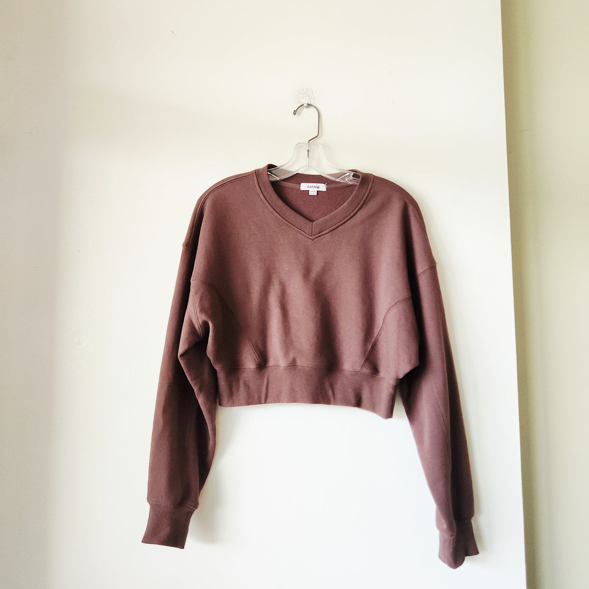 Garage Crop Fit Drop Shoulder Sweatshirt - XS