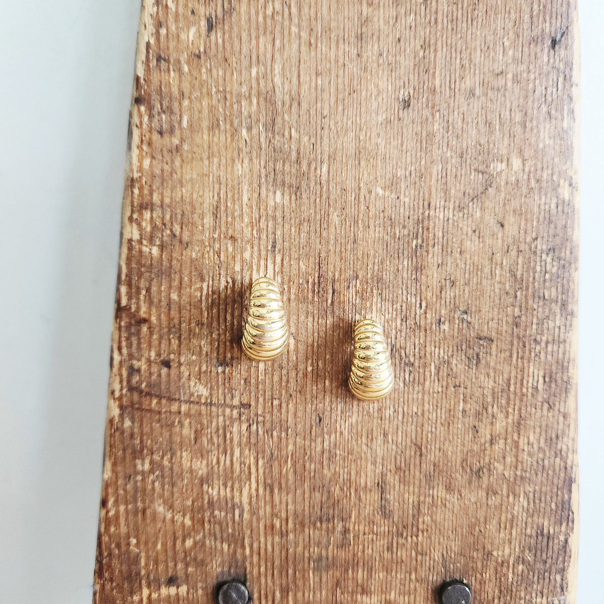 Goldtone Curved Stud Earrings