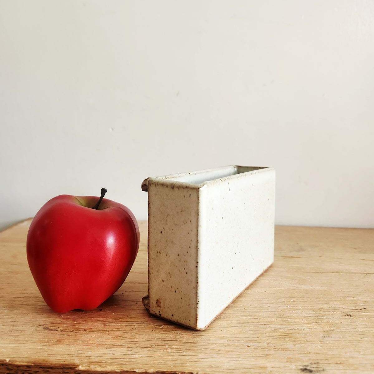 Handmade Stoneware Floral Rectangle Vase