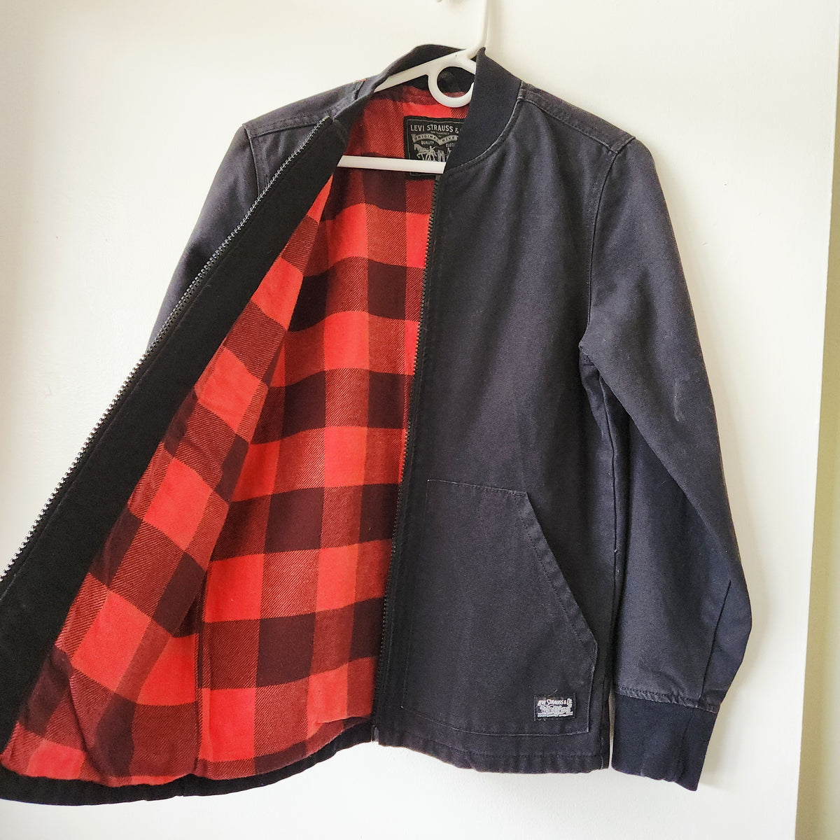 Levi's Buffalo Plaid Lined Canvas Bomber Jacket - Men's XS