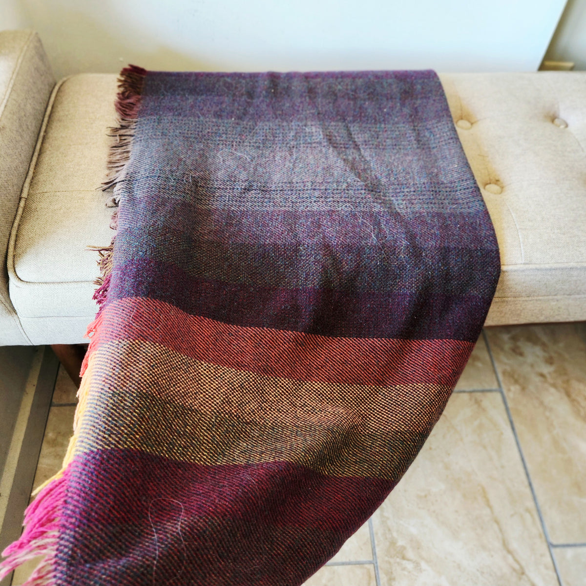 Vintage Camac Rugs Ireland Wool Blanket Throw
