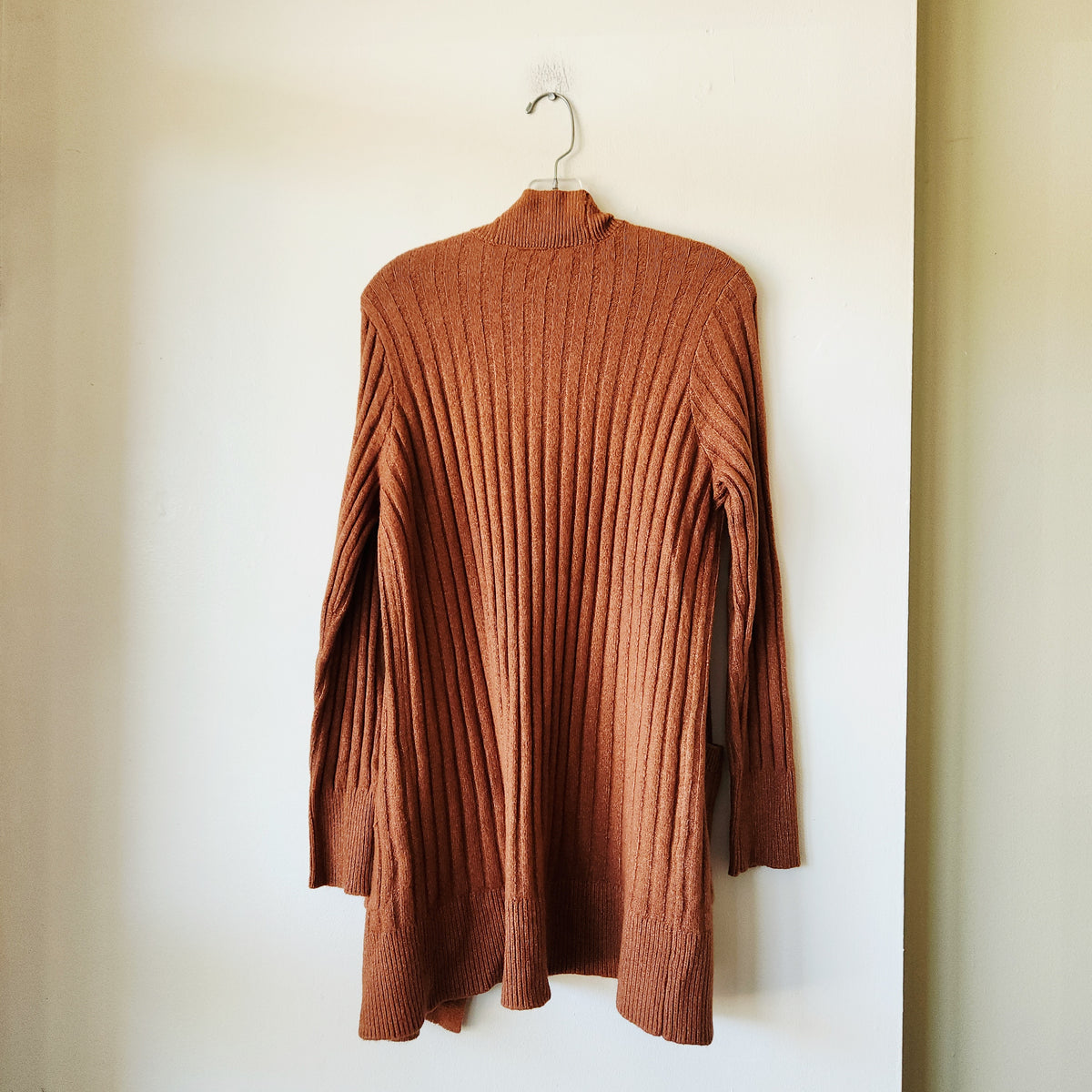 Loft Outlet Rib Knit Open Cardigan with Pockets - M