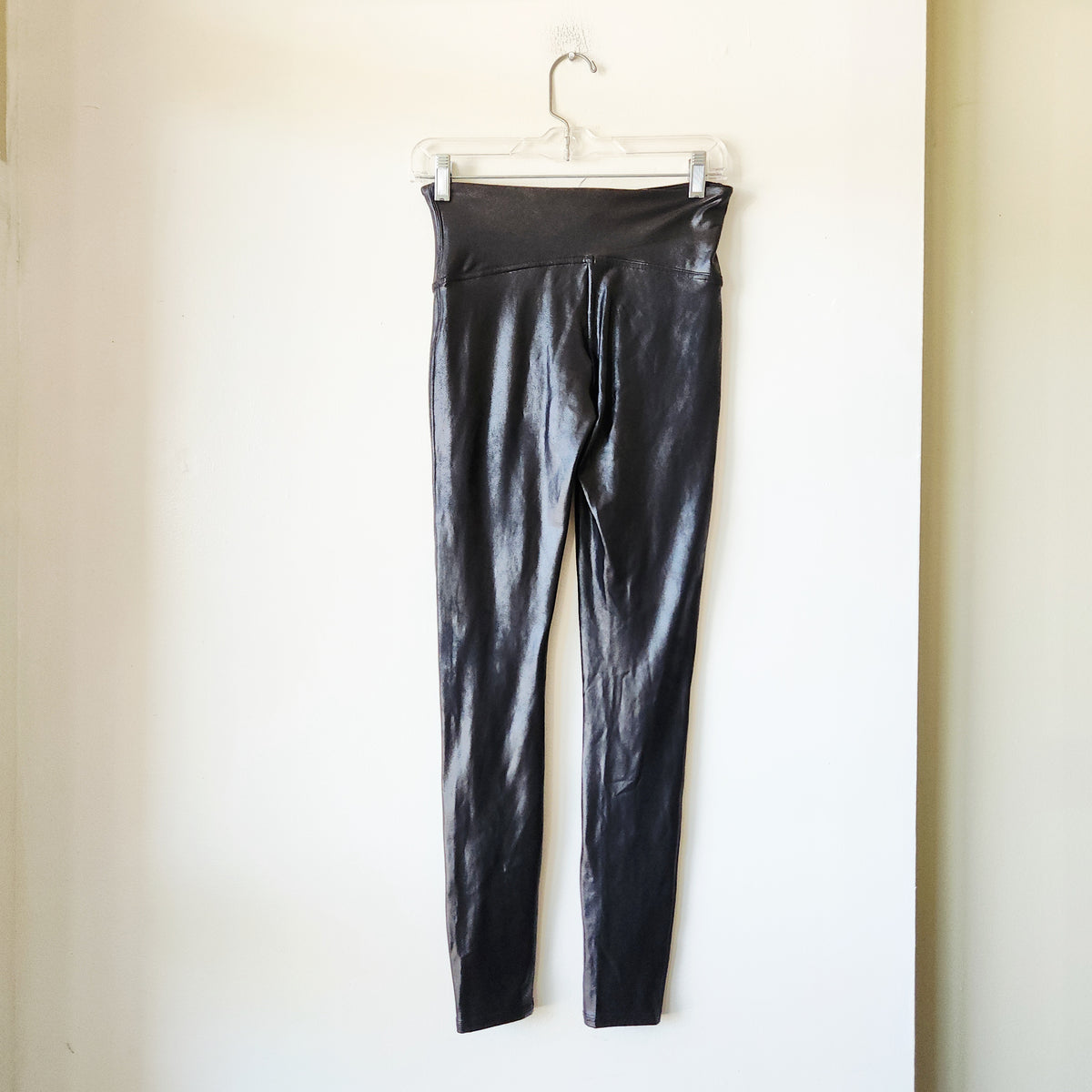 Spanx Black Faux Leather Leggings - M