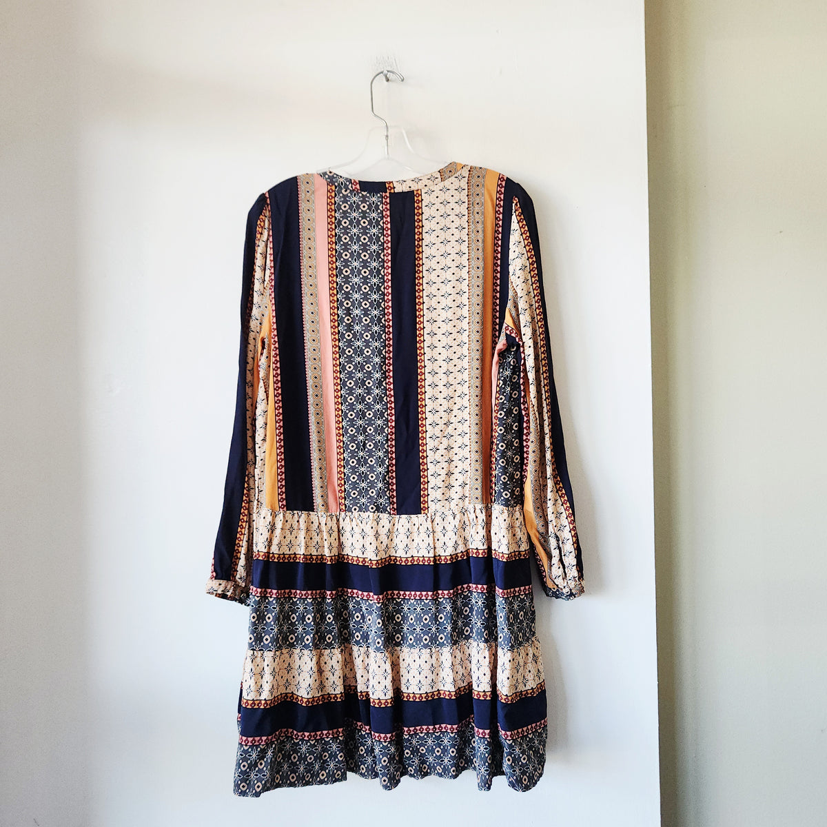 LOFT Pattern Drop Waist Dress - M
