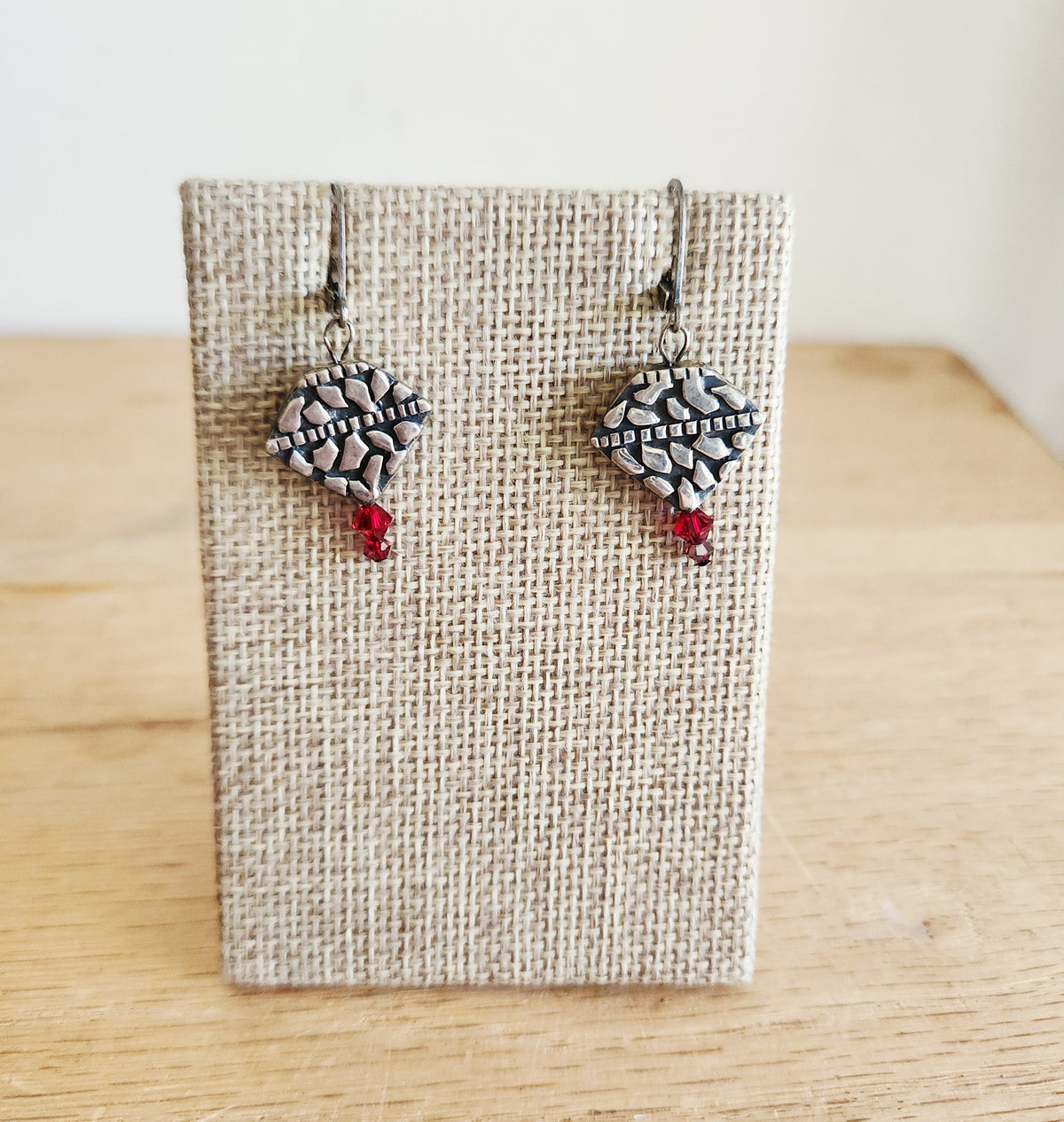 Textured Earrings with Sterling Silver Ear Wires
