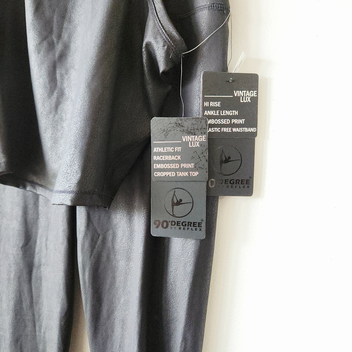 90Degree by Reflex Hi Rise Ankle Length Leggings & Crop Tank Set - M - New