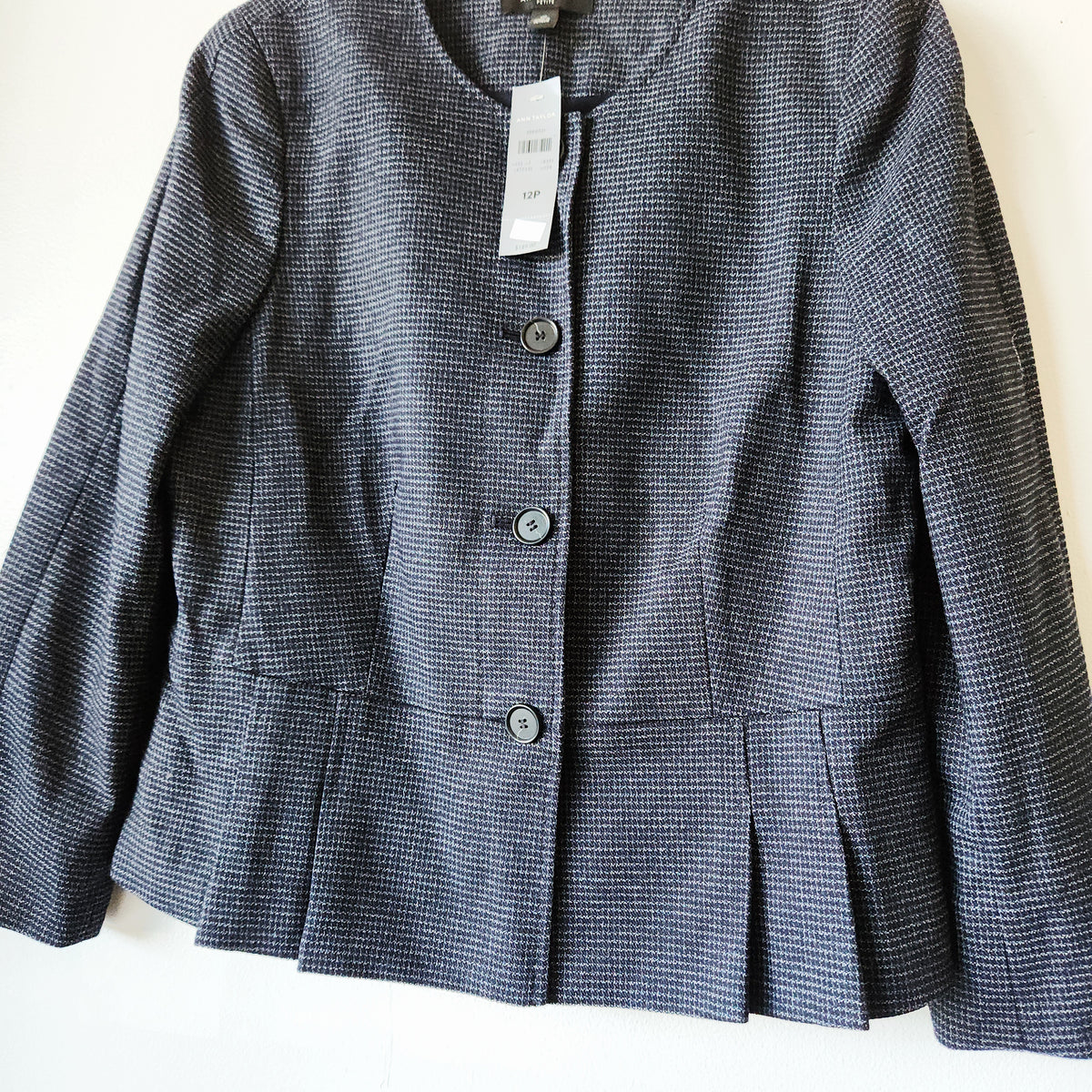 Ann Taylor Tailored Blazer with Pleated Peplum - size 12 Petite - New