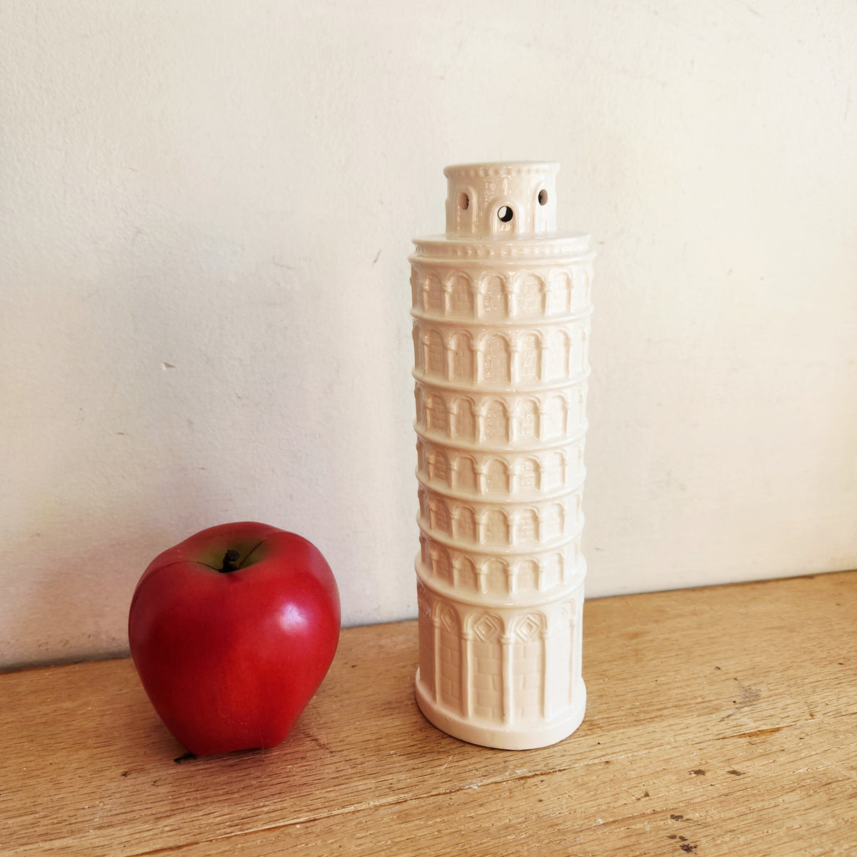 Vintage Ceramic Leaning Tower of Pizza Cheese Shaker 10"