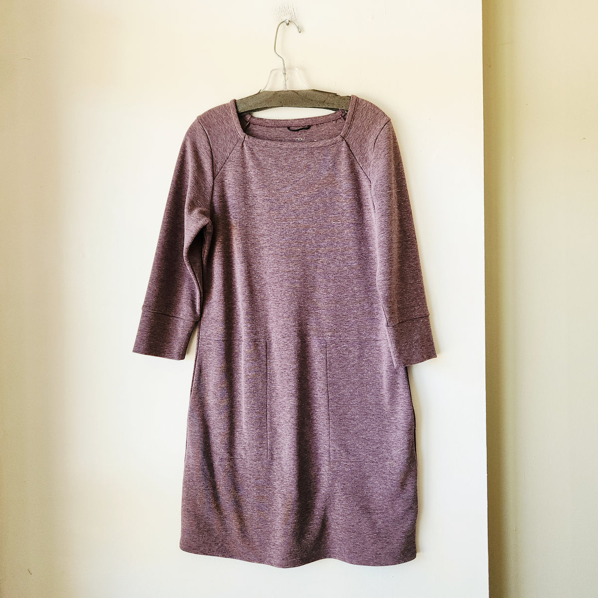 Nau Heathered Purple Sweatshirt Dress with Pockets - S