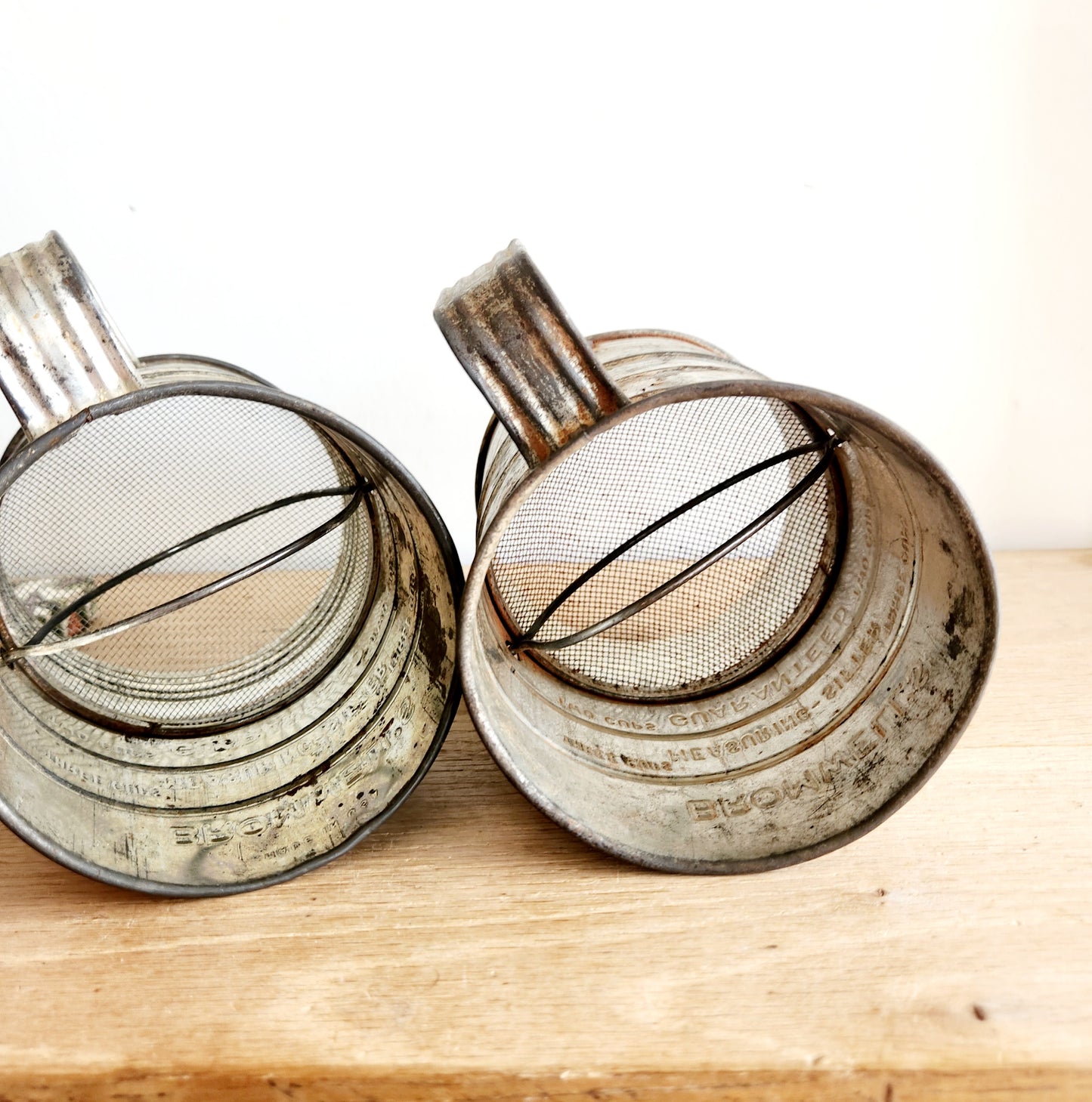 Vintage Bromwell's Three-Cup Measuring Sifters Set of 2