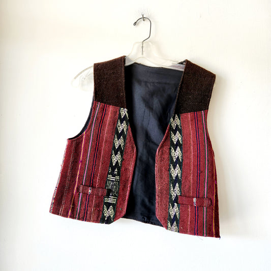 Vintage Crop Fit Open Woven Vest - approx S