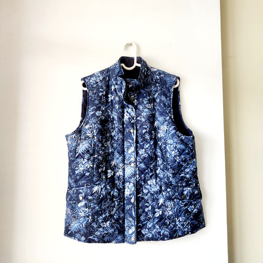 Talbots Floral Puffer Vest with Fleece Lining - XL