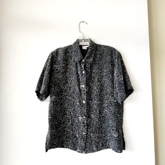 Vintage Ann Taylor 100% Silk Button Up Shirt - size 4