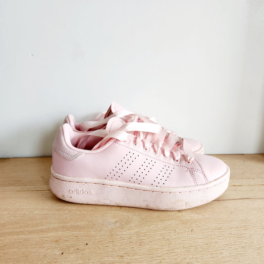 Adidas Advantage Pastel Pink Sneakers with Ribbon Laces - size 5