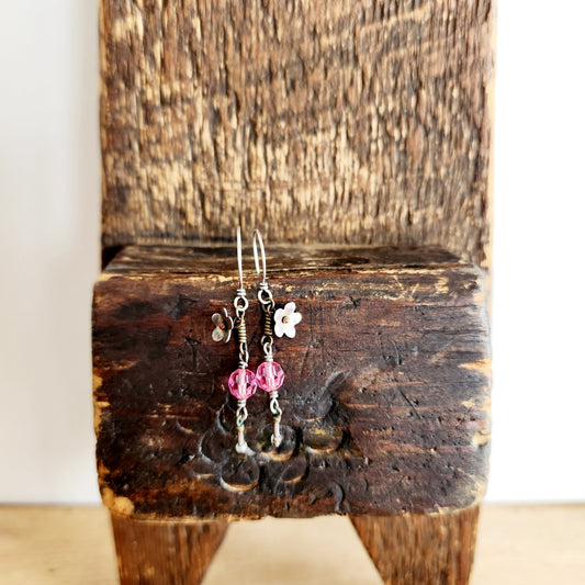 Flower Bead Dangle Earrings