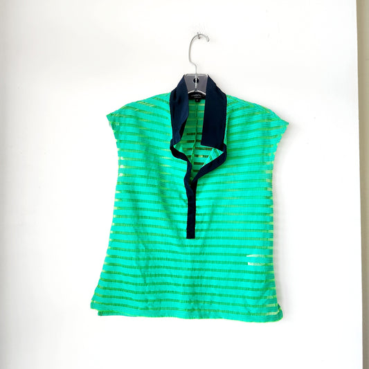 Nanette Lepore Semisheer Top with Contrast Collar - size 8