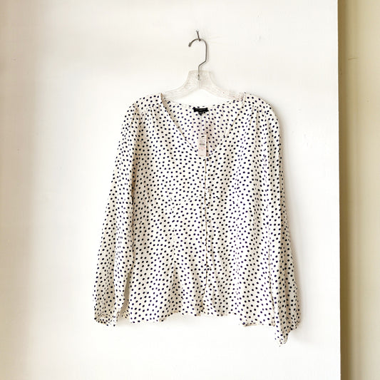 Talbots Polka-dot Top with Buttons - size 12 Petite - New
