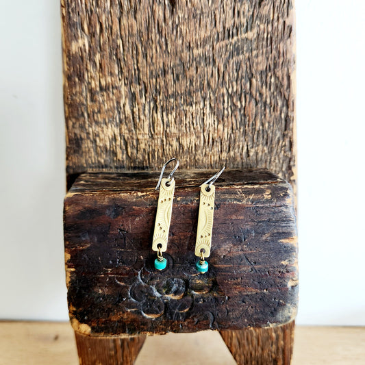 Stamped Brass Earrings