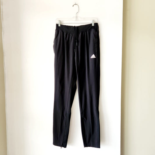 Adidas Black Lightweight Joggers with Zipper Hem - M