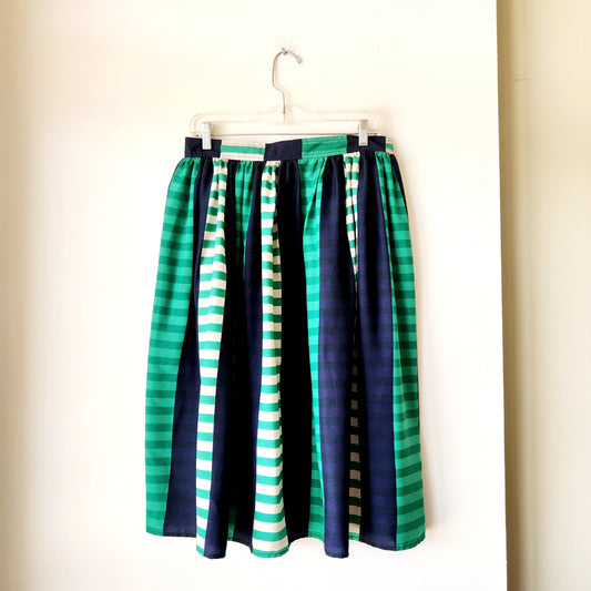 Asos Navy & Kelly Green Pull On Skirt - size 12
