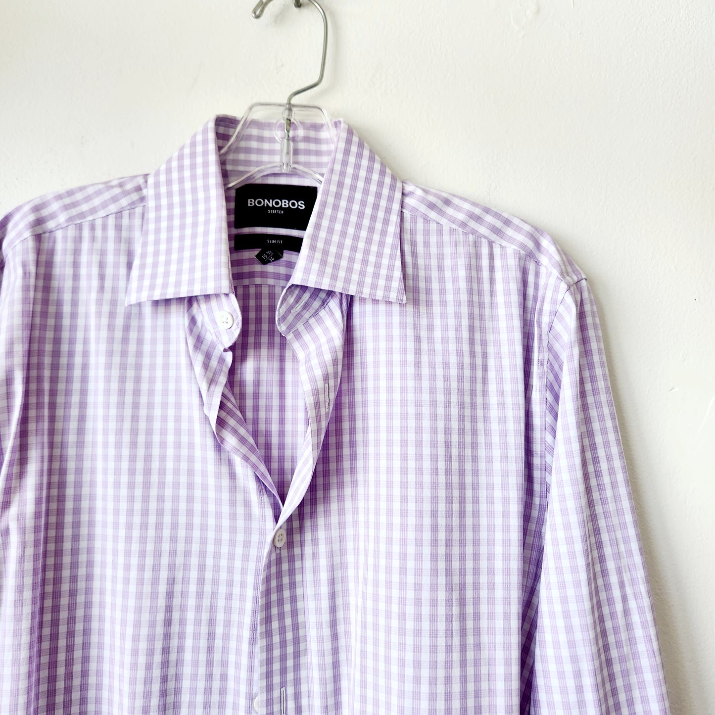 Bonobos Stretch Pink Gingham Button Up Shirt - 15 1/2