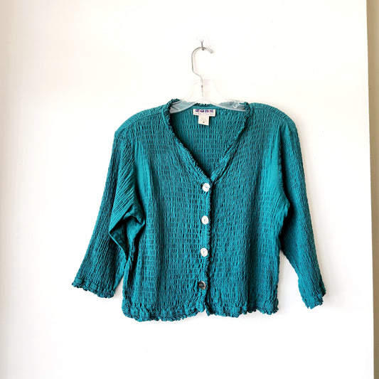 Nomadic Traders Textured Crop Fit Shirt with Buttons - S