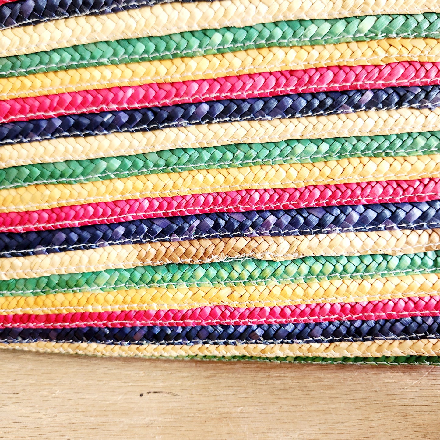 Vintage Straw Striped Clutch - as is