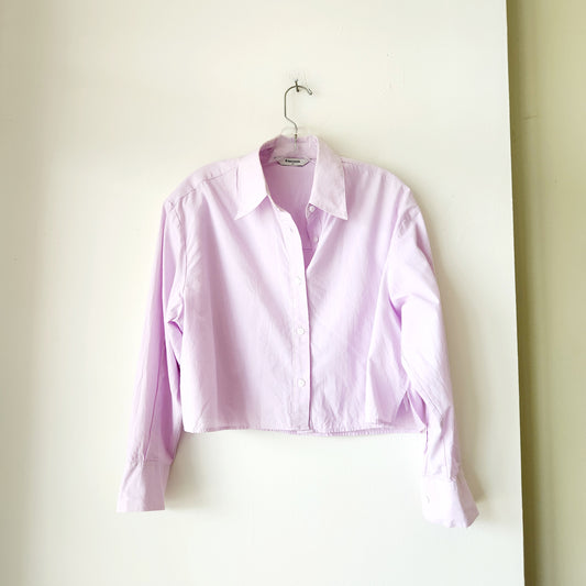 8 Seconds Lavender Crop Fit Button Up Shirt - S