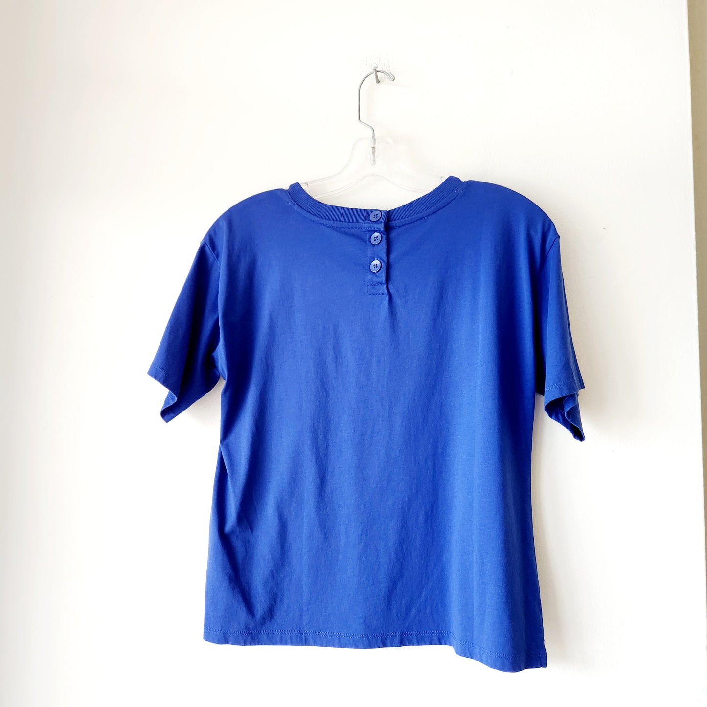 Talbots 100% Pima Cotton Tee with Button Detail - M Petite