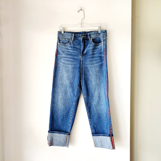 Vince Camuto Cuffed Jeans with Red Piping - size 27/4