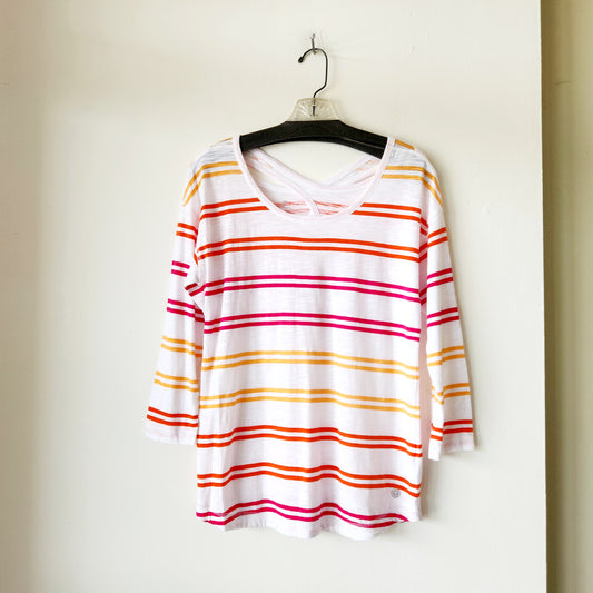 T by Talbots Modal & Cotton Jersey Top with Criss Cross Back - XS