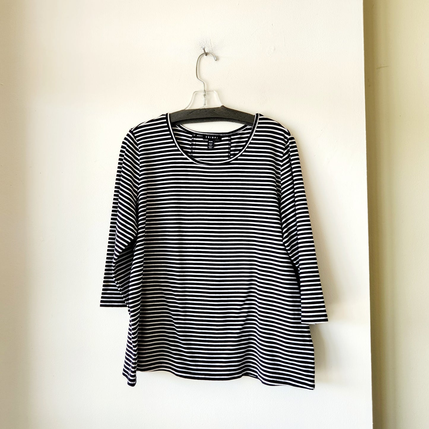 Tribal Striped Top with Contrast Stitching Detail - XL