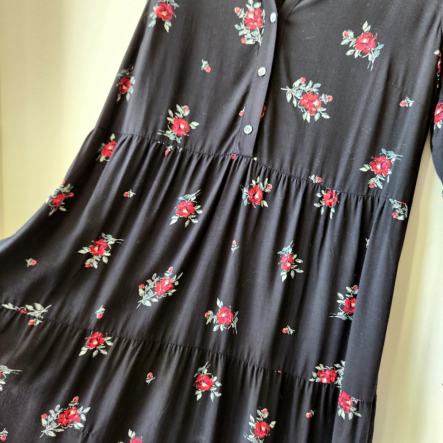 J Jill Black Rosebud Print Dress - L Petite - New