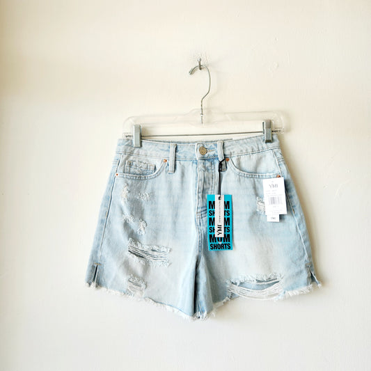 YMI High-Rise Mom Fit Distressed Shorts - size 3/26 - New