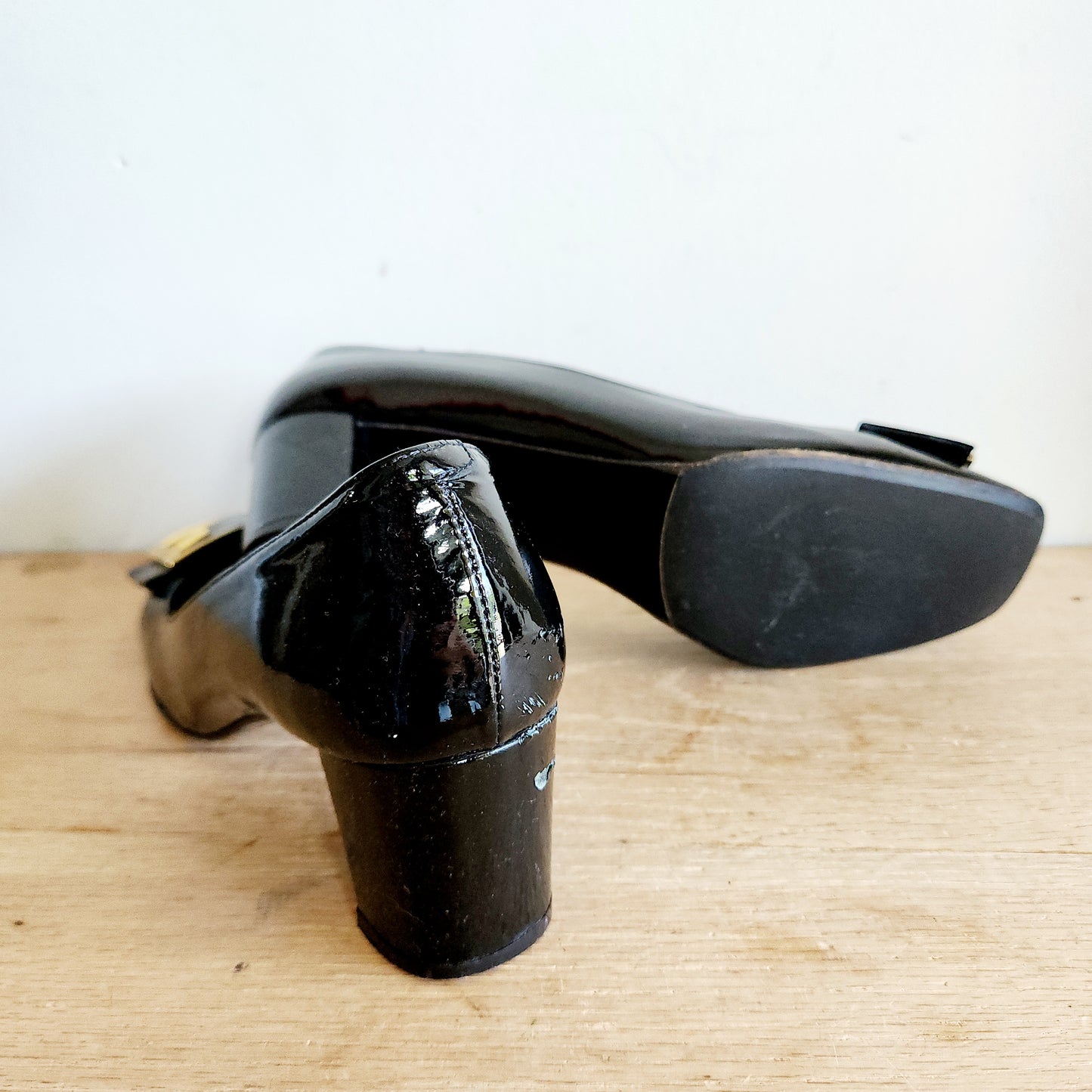 Vintage Bruno Magli Patent Leather Buckle Pumps - size 39
