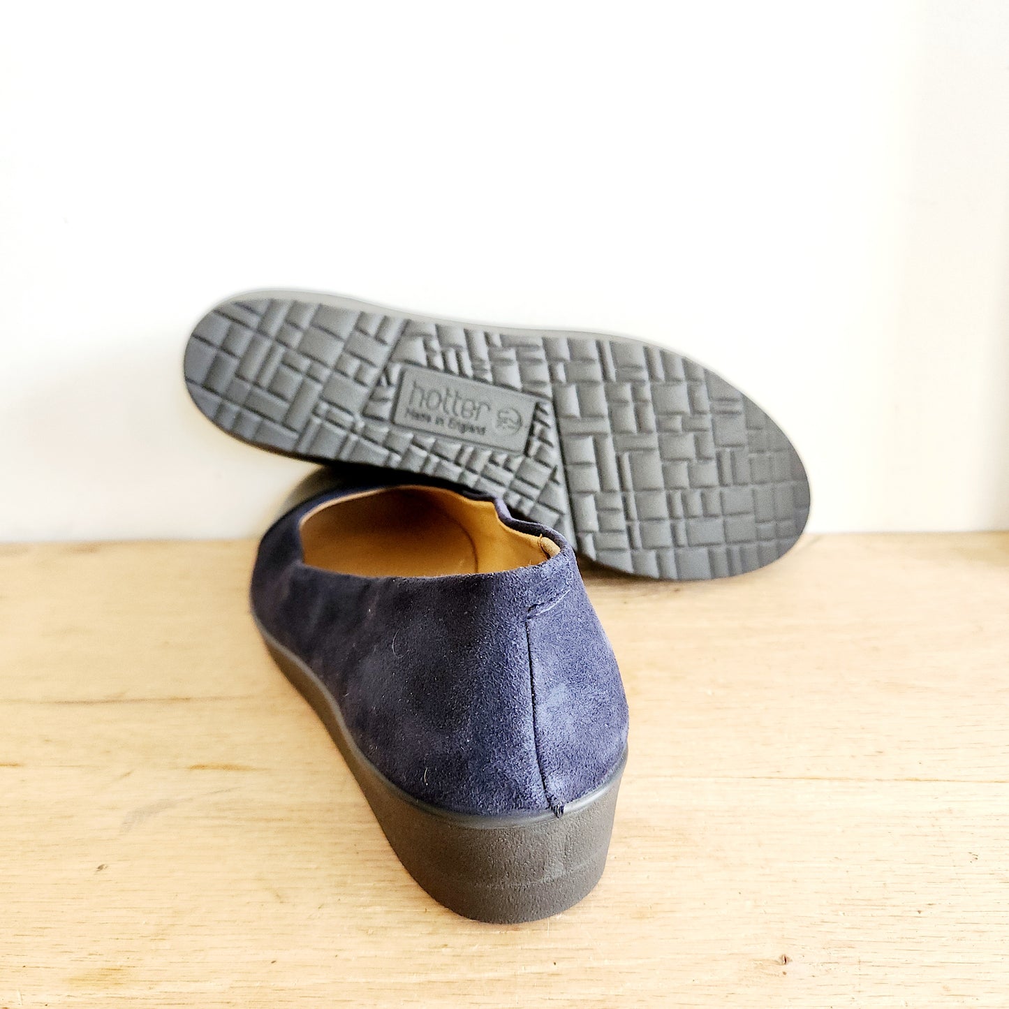 Hotter Suede Navy Flats - size 9.5