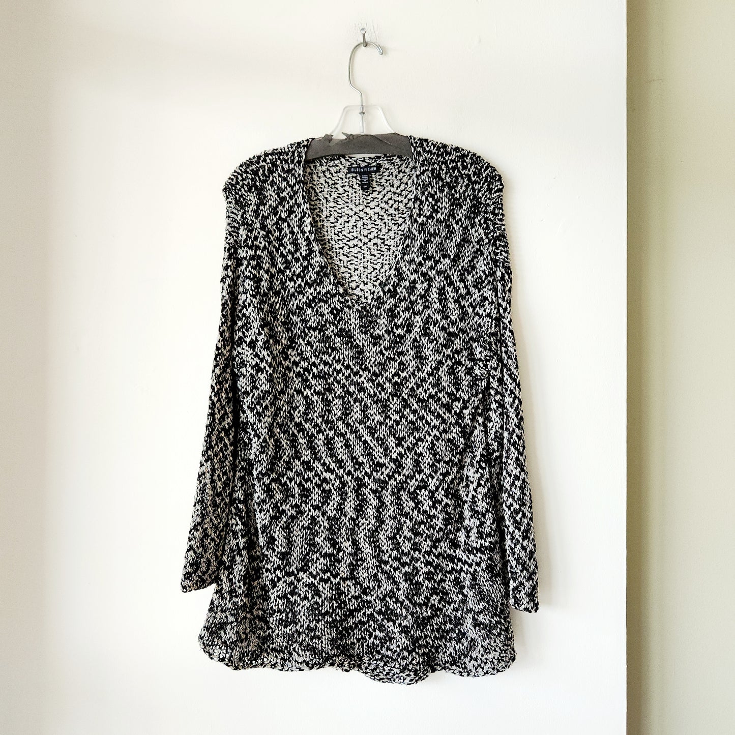 Eileen Fisher Open Knit V-Neck Sweater - S