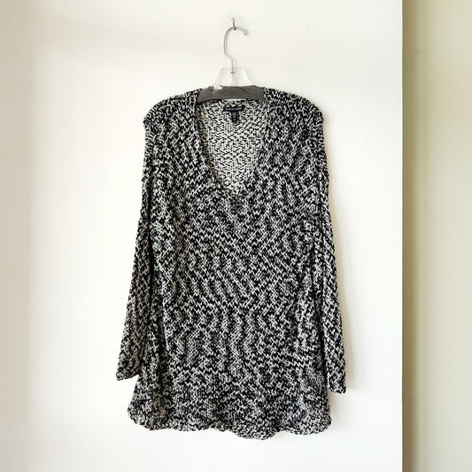 Eileen Fisher Open Knit V-Neck Sweater - S