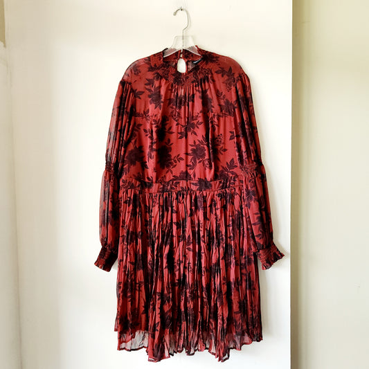 Torrid Pleat Skirt Dress with Semisheer Details - size 2