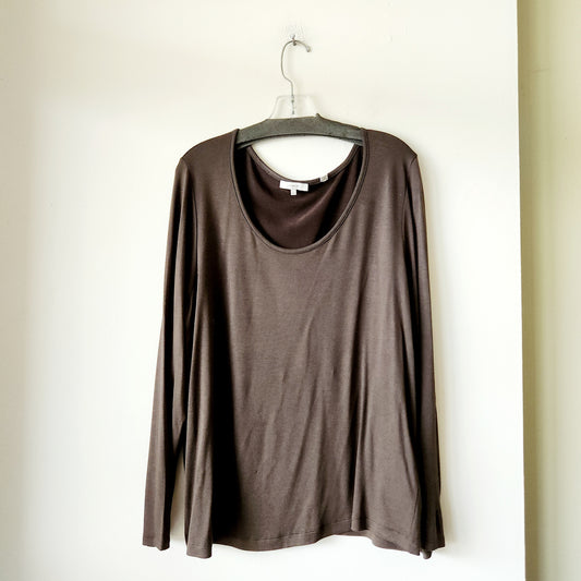 Vince. Soft Brown Jersey Top - XXL