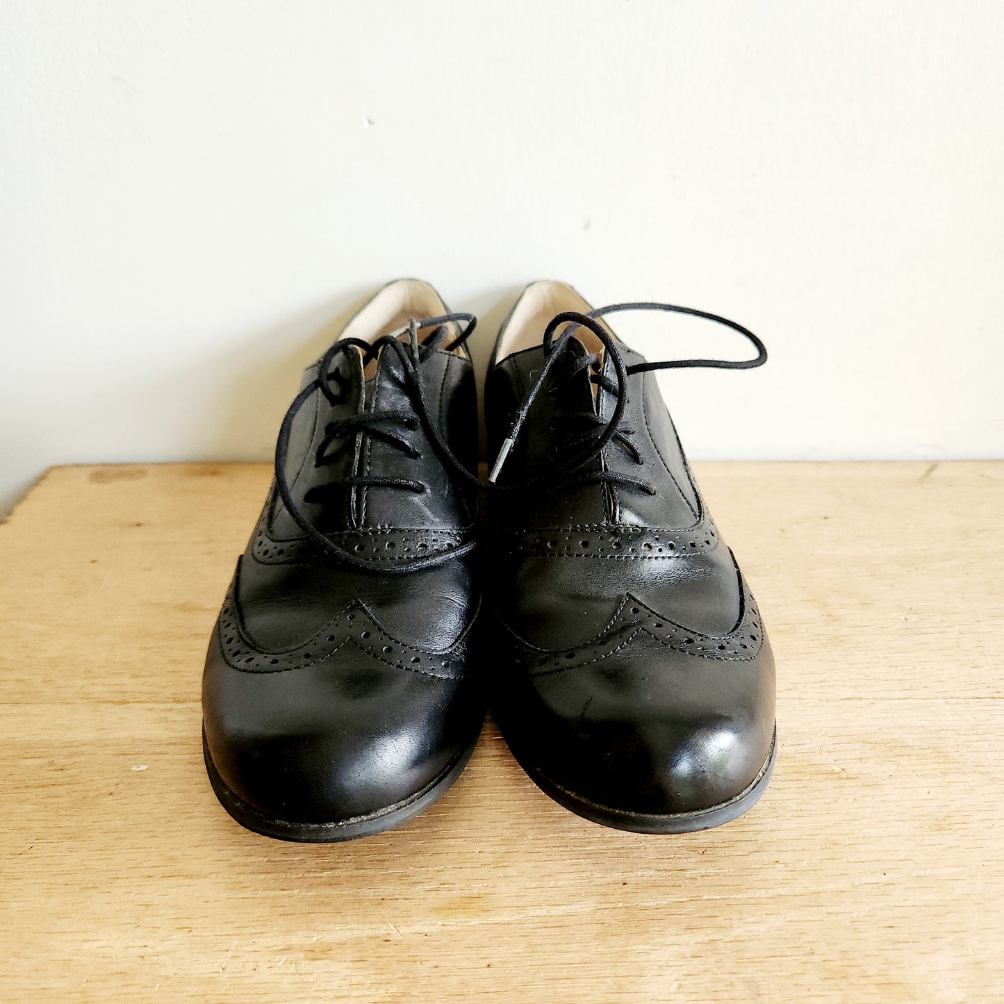 Clarks Black Leather Wingtips - size 9.5