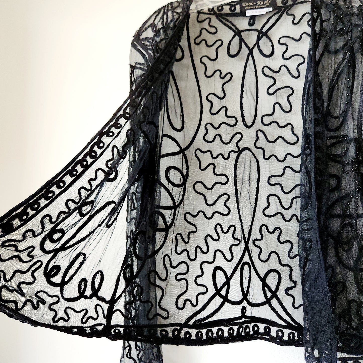 Knots Knots Sheer Top with Embellishment - S