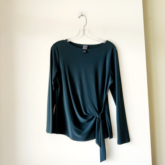 Clara Sunwoo Hunter Green Side Tie Top - S
