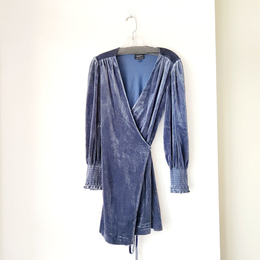 Bardot Navy Velvet Wrap Dress - XS/4