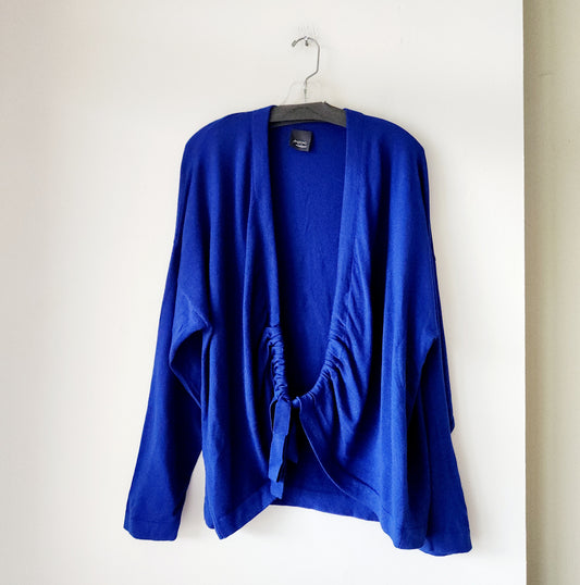 Persona by Marina Rinaldi Wool Blend Cardigan with Tie Front - L